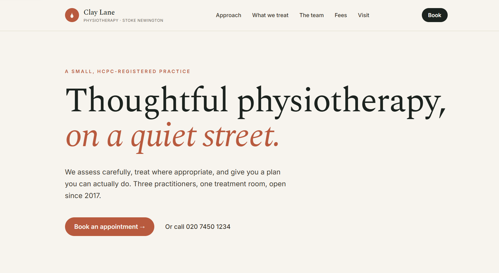 Clay Lane Physiotherapy site
